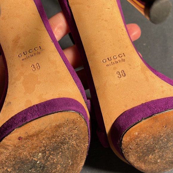 Gucci Suede and Python Sandals - Picture 10 of 17